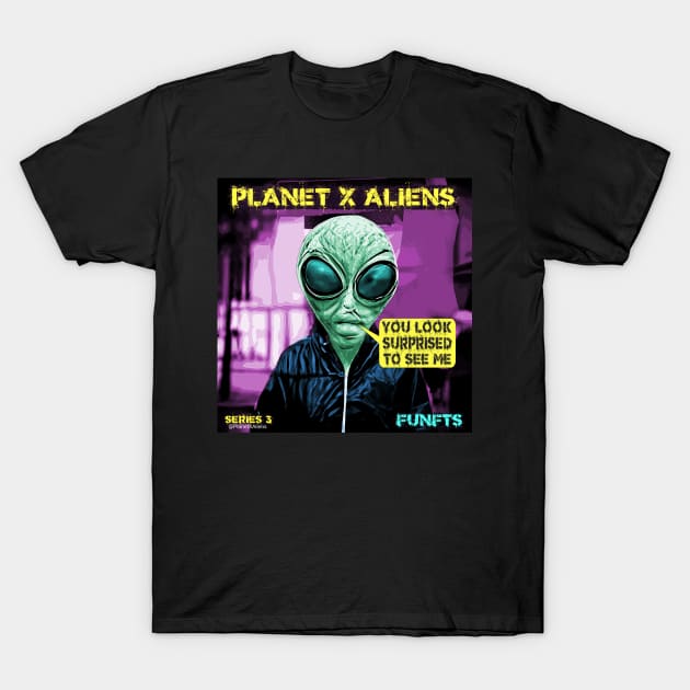 Cool 80's Retro Alien Sci Fi Surprise T-Shirt by PlanetMonkey